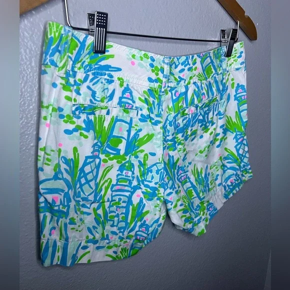 Lilly Pulitzer Callahan Shorts | Size 2 | Blue Green Pink Print - Picture 5 of 10